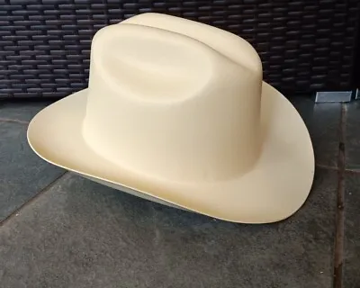 Vintage Safety Cowboy Hard Hat ANSI Class A 1997 Beige Cream Western Outlaw • $25