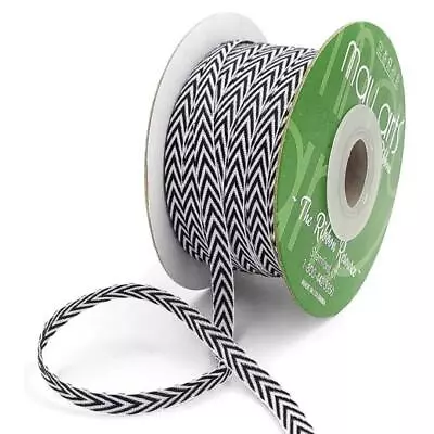 May Arts 7mm (1/4 ) Chevron Stripe Twill Ribbon 2m • £1.69