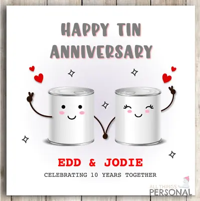 £2.99 • Buy Tenth Anniversary Card For Husband Wife Boyfriend Girlfriend Fiance Tin 10th