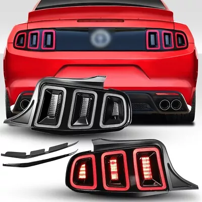 LED Sequential Tail Lights For 2010-2014 Ford Mustang Black Clear Len Rear Lamps • $399.99