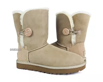 UGG Bailey Button II Sand Suede Fur Boots Womens Size 11 -NIB- • $113.95