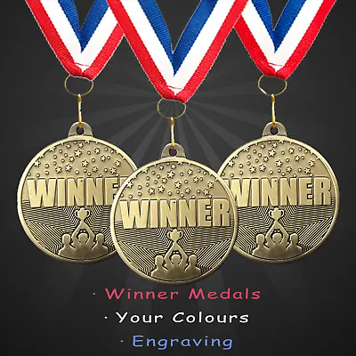 50mm Cascade Winner Award Medal + Ribbon + Engraving • £1.14