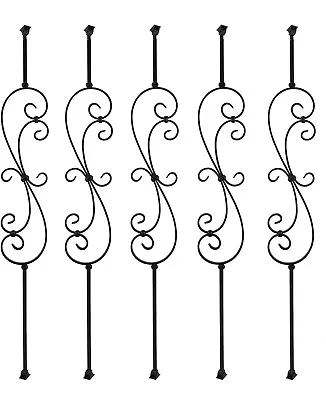 5x 1/2*44 In Wrought Iron Balusters Scroll Metal Stair Spindles • $35.50