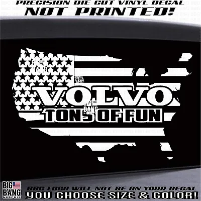 Fits Volvo Semi Big Rig Vinyl Decal Sticker Truck Driver Trucker USA Flag Diecut • $21.71