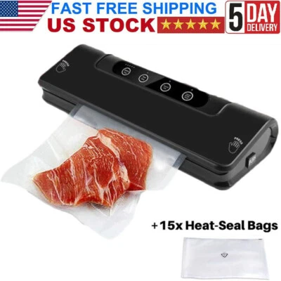 $64.99 • Buy Vacuum Food Sealer Automatic Manual Vacum Sealer Dry Wet Pack Machine W/ 15 Bags