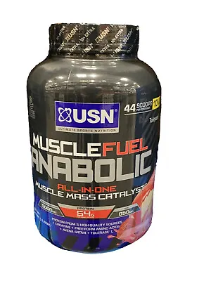 £39.99 • Buy USN Muscle Fuel Anabolic Mass Shake Powder Strawberry 2.2 Kg 44 Scoops New