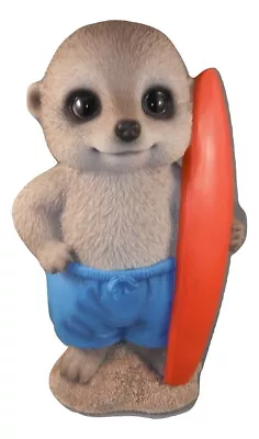 Money Box Statue Ornament Figurine Home Decor  - Surfer Meerkat • £24.78