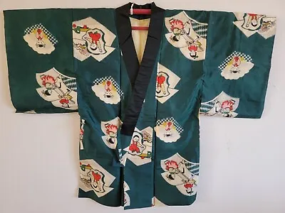 Antique Japanese Silk KIMONO Robe Gown DressingLingerie Nightwear 6 • $59.94