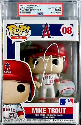 Mlb Mike Trout Hand Signed Encapsulated Funko Pop #08 Slabbed Psa Mlb Coa Rare • $1299.99