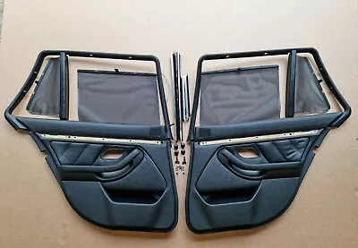 BMW E39 Touring Black Leather Rear Door Cards Sunshades + Quartershade RARE KIT • $529