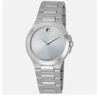 Movado $895 Men's Silver Stnlss Stl Museum Corporate Exclusive Watch 0606165 • $333