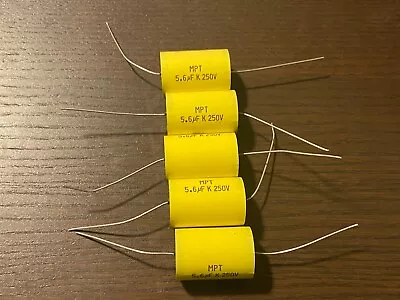 5 New 5.6 UF 250V Supertech MPT Film Audio Signal Crossover Capacitors (Qty) • $9