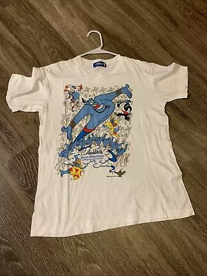 Vintage Disney Tokyo Disneyland 90s Aladdin Genie T-shirt Size Medium • $51.99