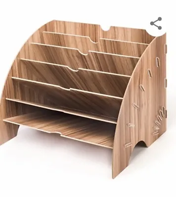 1 Pack Of Wooden Filing Tray Office Desktop Stationery Expanding Filing Rack • £6.50