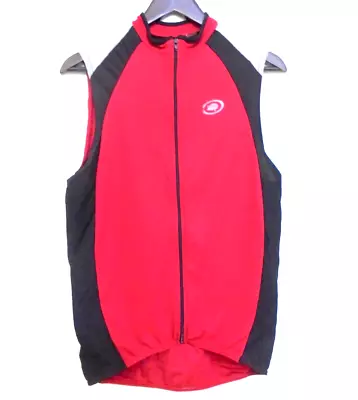 Performance Cycling Jersey Size Medium Mens Red Black Full Zip Sleeveless • $13.99