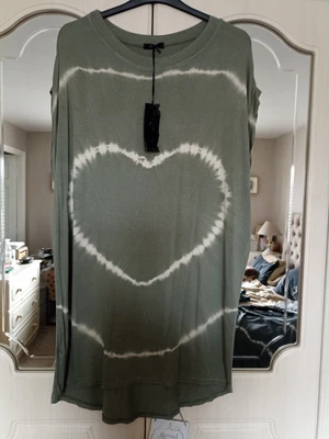 £6.99 • Buy Sage Tie Dye Heart Dipped Hem Tunic/Dress **BNWT** One Size