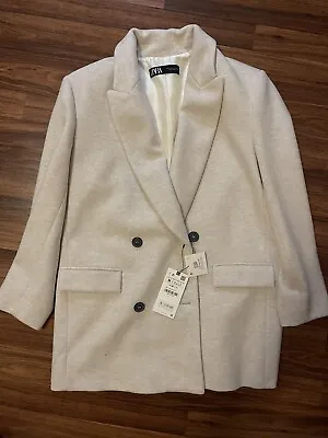 Zara Belted Long Coat-light Neutral Beige-M • $55.80