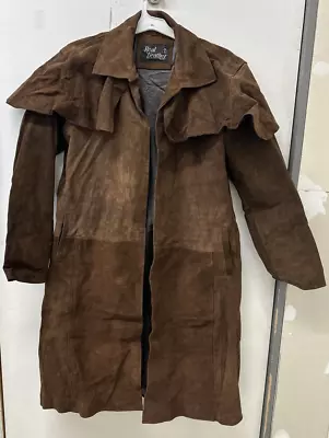 *SEE DESC.* - Real Leather - Ranger Armor Brown Suede Leather Duster Coat - XXXL • $145.99