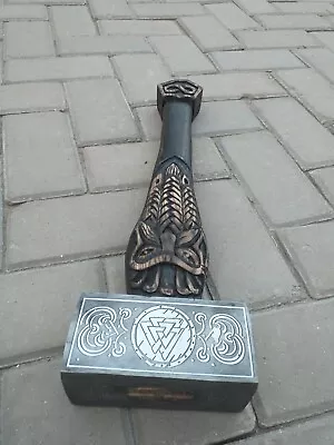 Hand Made Viking War Thor Medieval Valknut Symbol Hammer Engraved Hammer Gift • $149