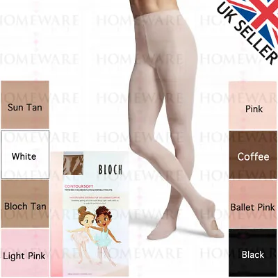 £6.99 • Buy Bloch Girls Convertible Ballet Dance Tights Pink Tan Black White Coffee Suntan 