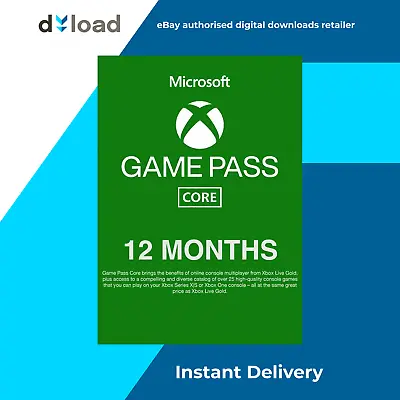 Xbox Game Pass CORE 12 Months - NTSC - Microsoft Xbox One Series X|S 360 • $59.99