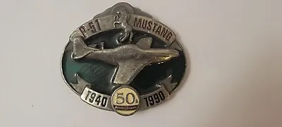 Vintage 1990 P-51 Mustang Belt Buckle 50th Anniversary. The Buckle Connection • $10.99