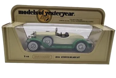 MATCHBOX Models Of Yesteryear Y-14 1931 Stutz Bearcat 1:44 Green & Cream • £9.99