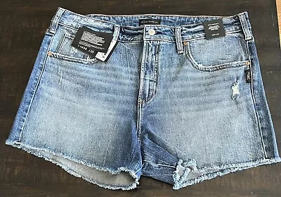 Silver Beau High Rise Shorts Indigo Size 26 Retail $68.00 New With Tag • $34.99