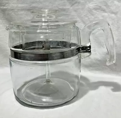 Vintage Pyrex Flameware Glass 6 Cup Coffee Percolator Pot  7756-B • $12.50