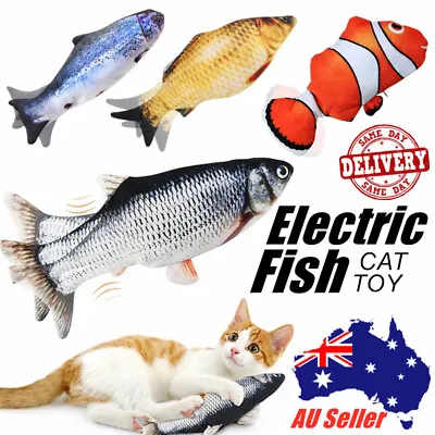 Electric USB Rechargeable Dancing Fish Kicker Cat Toy Waggling Realistic Moves • $4.95