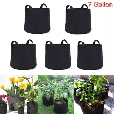 5PCS 7 Gallon Plant Grow Bags Potato Fruit Vegetable Garden Planter Growing Bag • £8.99