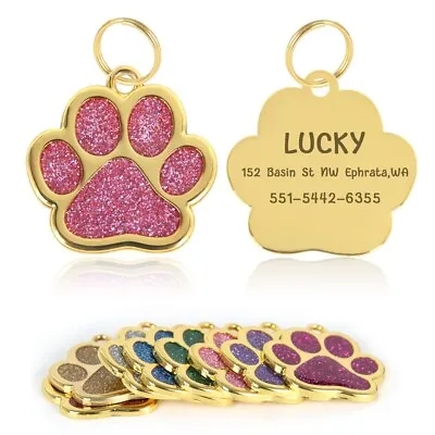 £2.49 • Buy Engraved Dog Tag Personalised ID Tags Name Disc Pet Cat Tags Animal Cat Collar 