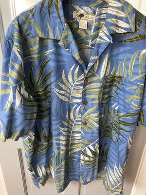 £3.50 • Buy Joe Marlin Gents Tropical Print Shirt Vintage Size XL  Blue Green.