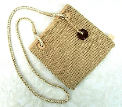 The SAK Woven Small Crossbody Purse Handbag Beige Macrame Look Hippie Boho Chic • $22.94