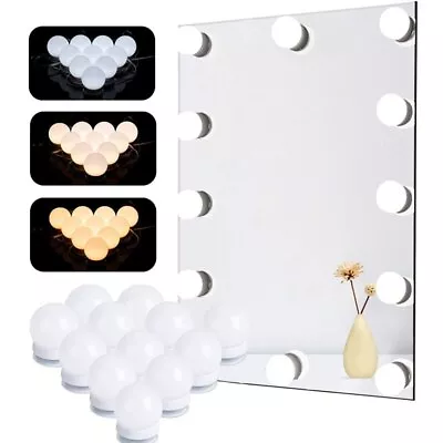 LED Vanity Lights For Mirror Hollywood Style Vanity Lights 4-14 Dimmable Bulbs • £6.49