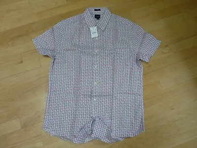 J Crew Linen Blend Shirt Mens K Button Down Short Sleeve  - M - NWT $89.50 • $15