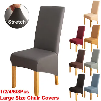 £34.67 • Buy Large Size Dining Chair Covers Spandex Slip Banquet Home Stretch Seat Slipcovers