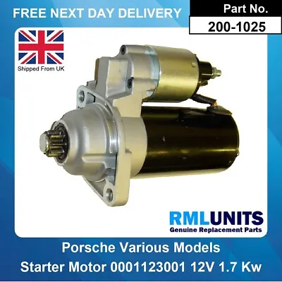 Starter Motor For Porsche 911 3.4 Carrera 996 1997-1999 3387ccm M96.01 M96.02 • $145.91