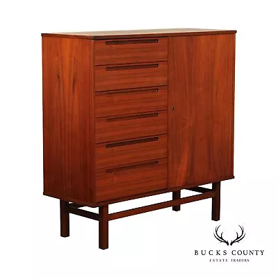 Arne Wahl Iversen Danish Modern Teak Gentleman’s Dresser Chest • $3495