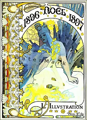 Noel 1896 French Art Nouveau Illustration Vintage Poster Print Retro Style Mucha • $19.40