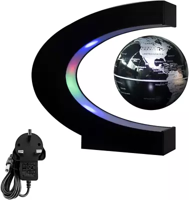 Senders Floating Globe With LED Lights C Shape Magnetic Levitation Floating Glob • £26.77