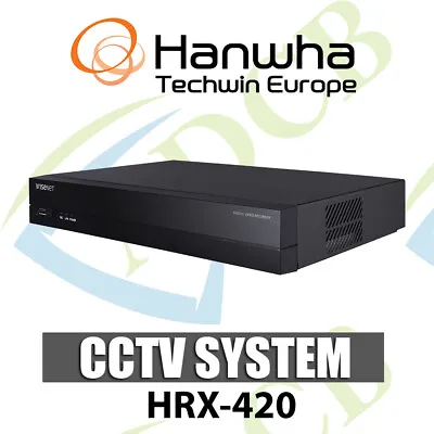Samsung Hanwha HRX-420 5-in-1 4CH DVR Recorder IP AHD HDTVI HDCVI CVBS CCTV • £296.95