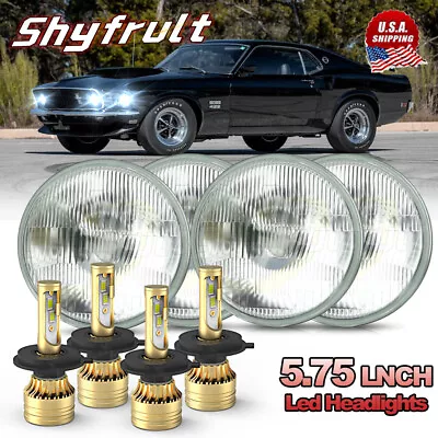 4pc 5.75  5-3/4 LED Headlight Hi/Lo Sealed Beam Projector For Ford Mustang 1969 • $135.80