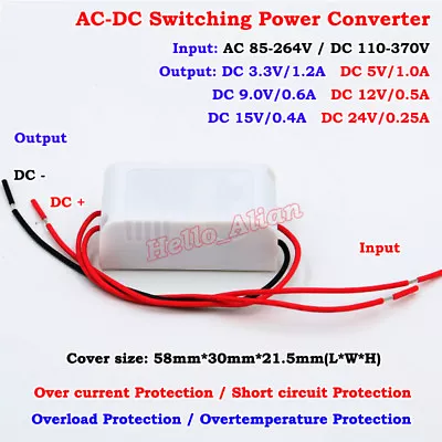 AC-DC Converter 110V 120V 220V 230V To 3.3V 5V 9V 12V 15V 24V Mini Power Module • $4.95