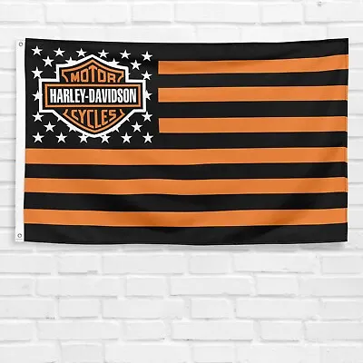 For Harley Davidson Motorcycle USA Flag 3x5 Ft Legendary Garage Wall Banner • $13.99
