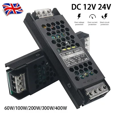 AC240V To DC12V 24V 60-400W LED Driver Switch Transformer Power Supply Converter • £9.10