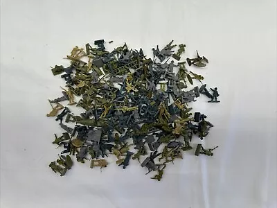 Lot Of Vintage Miniature Green Grey Tan Army Men Plastic Soldiers • $13.45