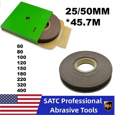 1  X 50 2  X 50 YD Aluminum Oxide Emery Cloth Sandpaper Shop Roll 60-400 Grit • $27.99