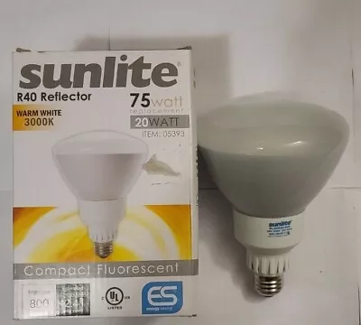 Sunlite R40 Reflector 20W Warm White Compact Flourescent Bulb Brand New In Box! • $5.99