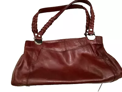 John Lewis Ladies  Bag Medium Dark Red Leather • £4.99